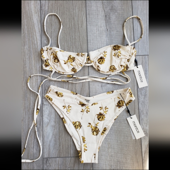 Montce Other - Montce Bikini Set- Gold Filigree Simone Top and Lulu Bottoms NWT